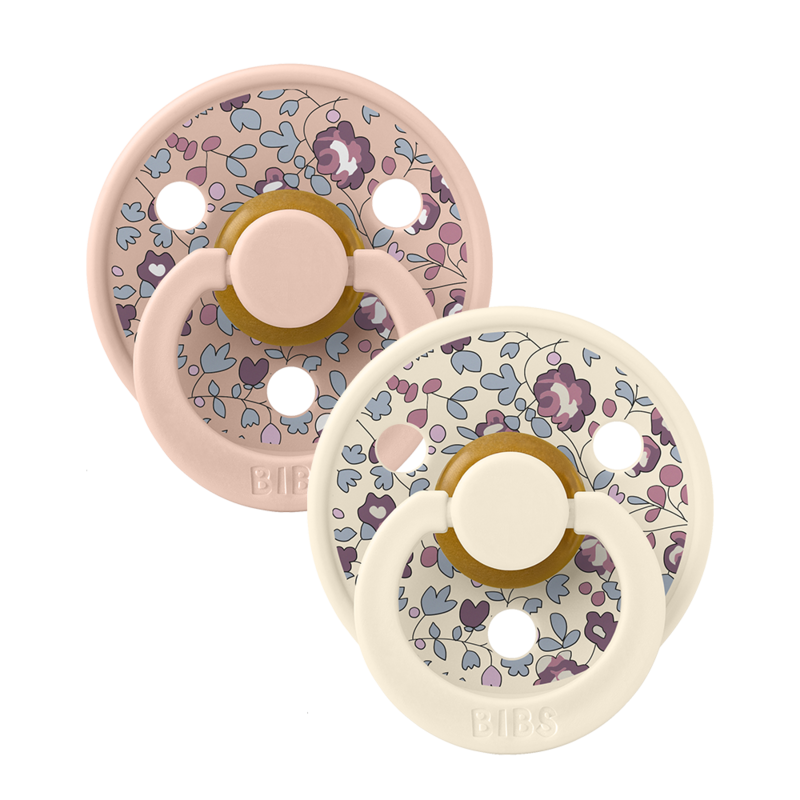 BIBS x Liberty Pacifier Colour 2 PACK Eloise Latex Size 1 Symmetrical Blush Mix