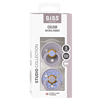 Bibs Pacifier Studio Colour 2 Pack Jasmine Latex Size 2 Fossil Grey Mix