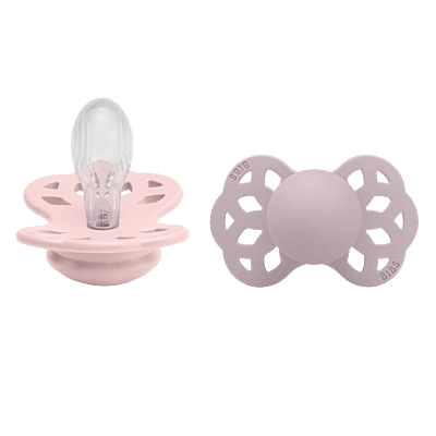 Bibs Infinity 2 Pack Silicone Symmetrical Size 2 Blossom/Dusky Lilac