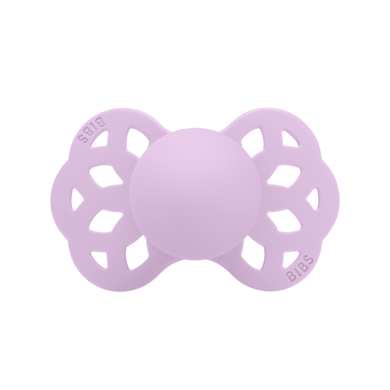 BIBS Pacifier Infinity 2 PACK Symmetrical Silicone Size 1 Violet Sky/Mauve