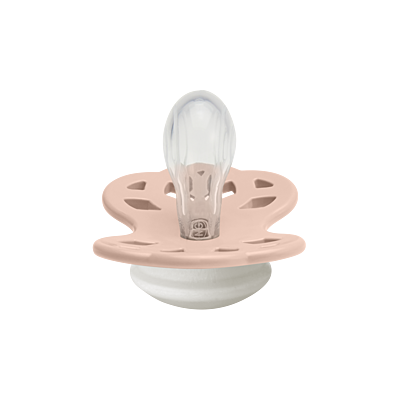 BIBS Pacifier Infinity Symmetrical Silicone Size 1 Blush GLOW