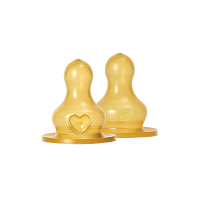 Bibs Bottle Nipple 2 Pack Latex Medium Flow