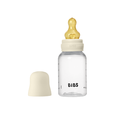 Bibs Baby Bottle Round Latex 1 pack 150ml Slow Flow Ivory