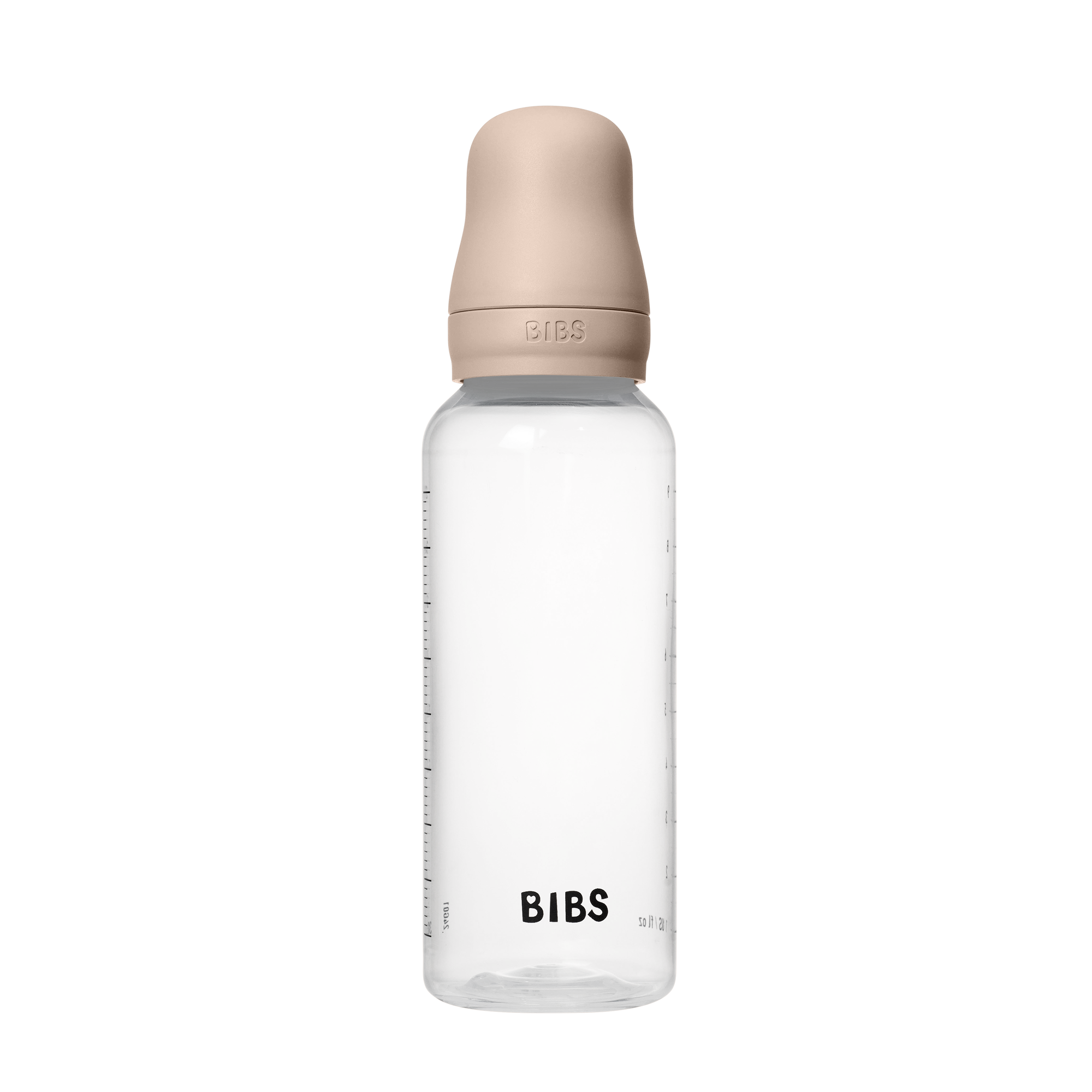 Bibs Baby Bottle Round Silicone 1 pack 270ml Medium Flow Blush