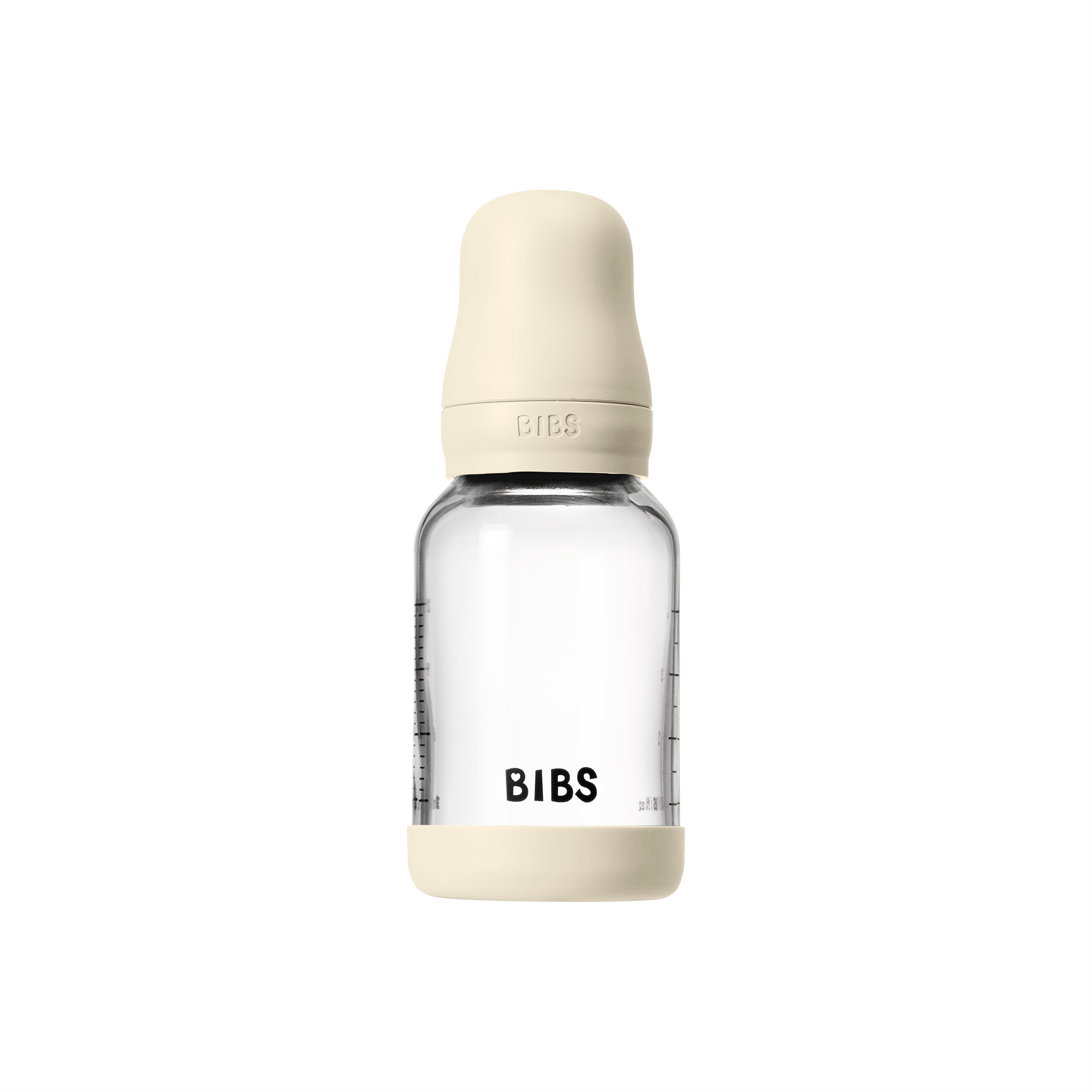 Bibs Glass Baby Bottle Round Latex 1 pack 120ml Slow Flow Ivory Bibs Glass Baby Bottle Round Latex 1 pack 120ml Slow Flow Ivory