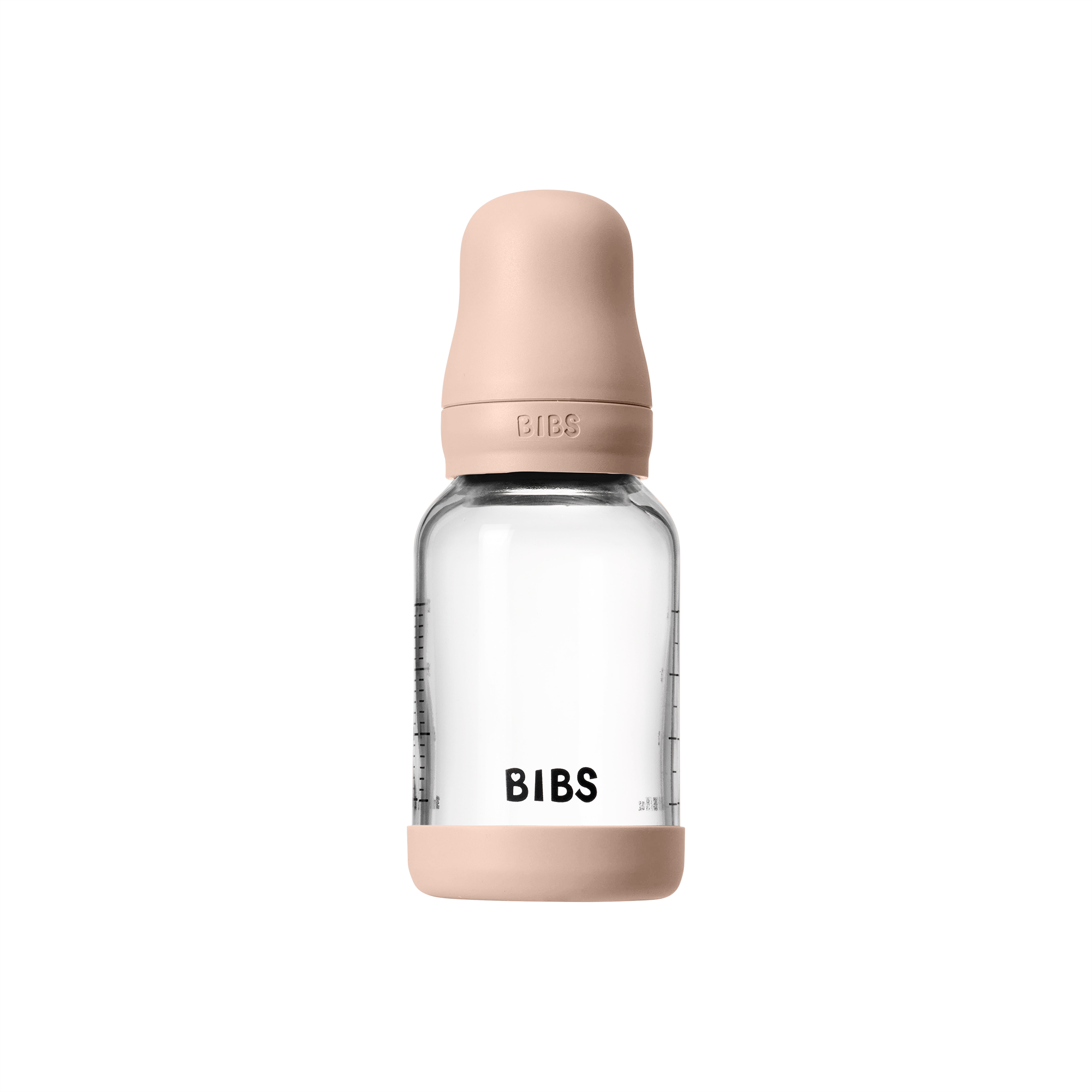 Bibs Glass Baby Bottle Round Latex 1 pack 120ml Slow Flow Blush Bibs Glass Baby Bottle Round Latex 1 pack 120ml Slow Flow Blush