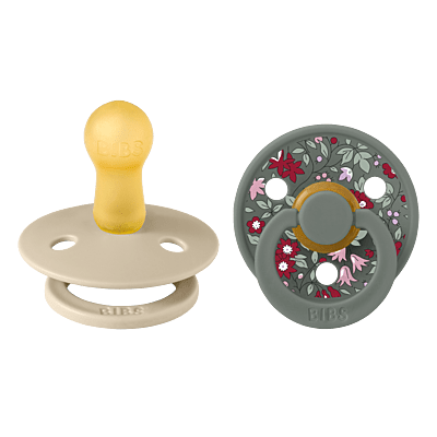 Bibs x Liberty Pacifier Colour 2 Pack Chamomile Lawn Latex Size 2 Pine Mix