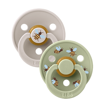 BIBS Pacifier Studio Colour 2 PACK Bumblebee Latex size 1 Mushroom Mix
