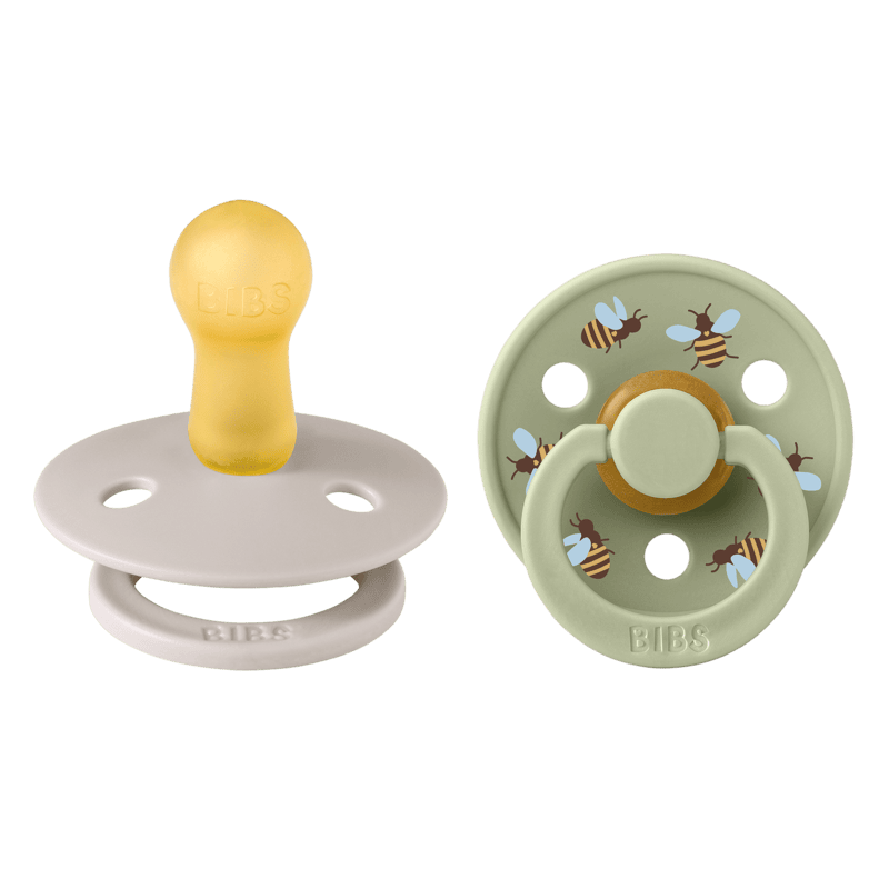 BIBS Pacifier Studio Colour 2 PACK Bumblebee Latex size 2 Mushroom Mix