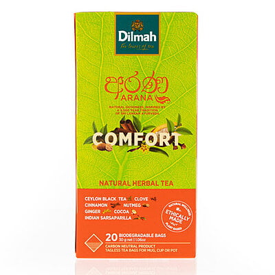 Arana Comfort Natural Herbal Black Tea-20 Tagless Tea Bags