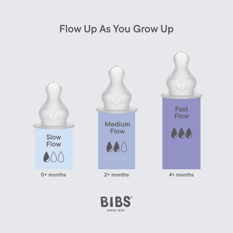 Bibs Bottle Nipple 2 Pack Silicone Fast Flow