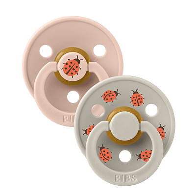 BIBS Pacifier Studio Colour 2 PACK Ladybug  Latex size 2 Blush Mix